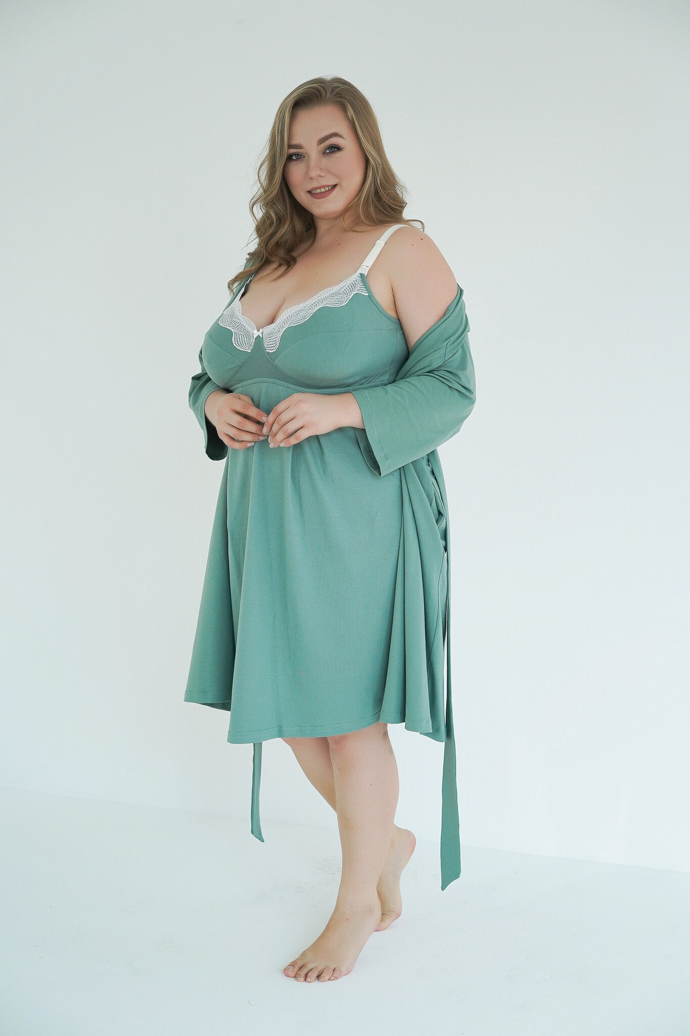 Нічна сорочка для вагітних та годуючих матусь "Soft&Lace" (арт. 24168) - Зображення 6