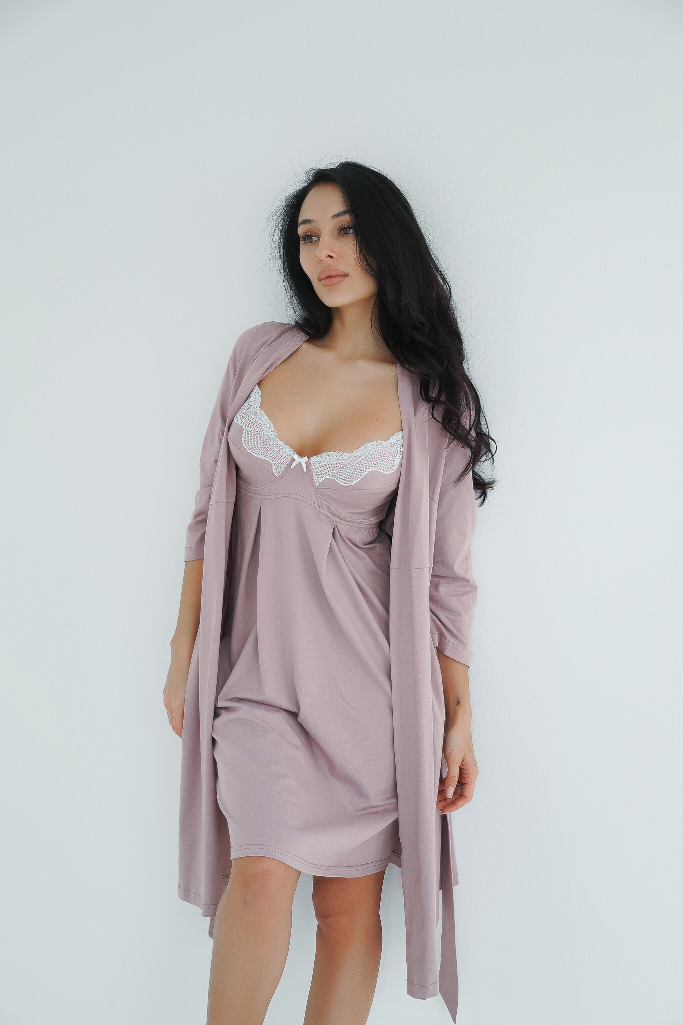 Нічна сорочка для вагітних та годуючих матусь Soft&Lace - Зображення 7