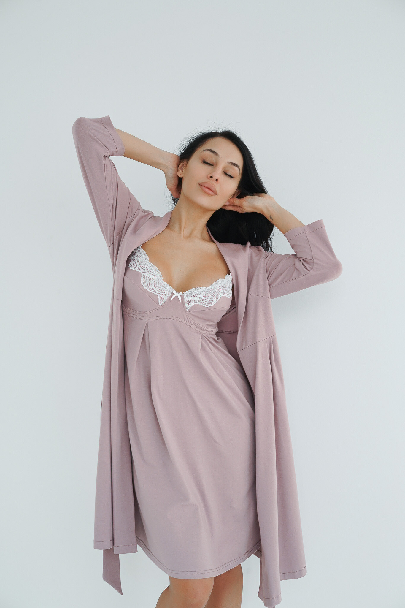 Нічна сорочка для вагітних та годуючих матусь Soft&Lace - Зображення 8