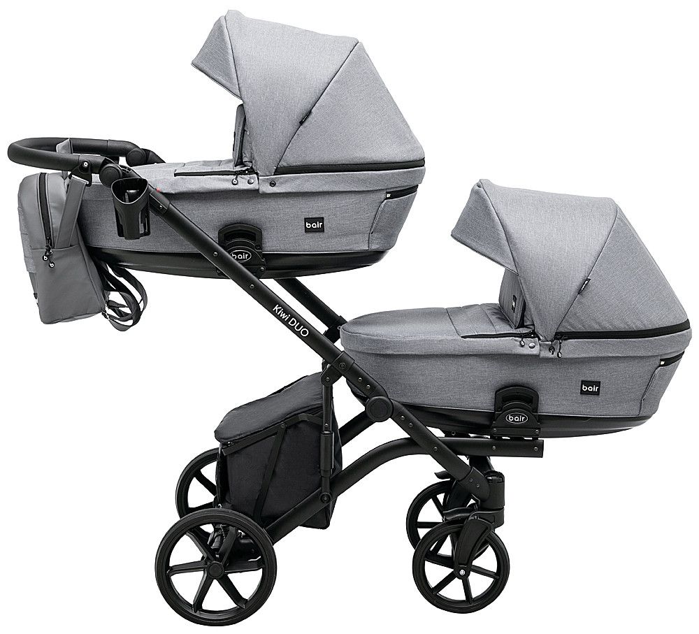 Коляска 2 в 1 для двійні Bair Kiwi DUO Soft BKP-218 сірий - Зображення 3