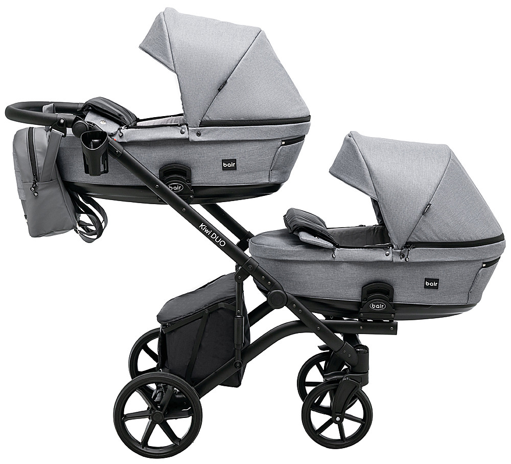 Коляска 2 в 1 для двійні Bair Kiwi DUO Soft BKP-218 сірий - Зображення 4