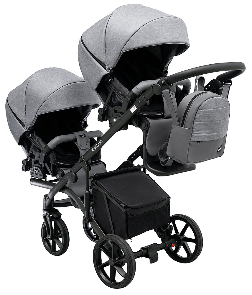 Коляска 2 в 1 для двійні Bair Kiwi DUO Soft BKP-218 сірий - Зображення 7